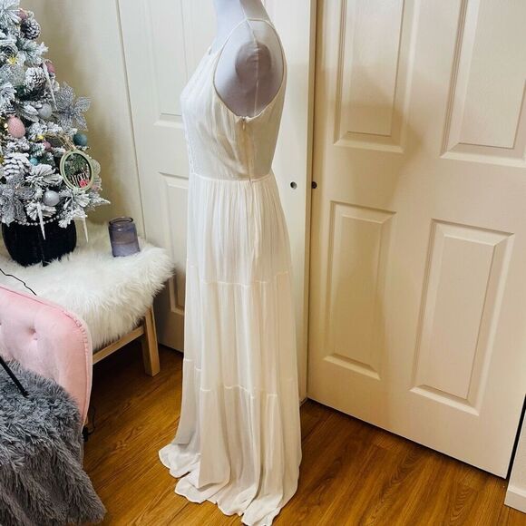 Lulu’s For Life White/Cream Embroidered Maxi Dress size Small - Picture 4 of 14
